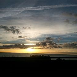 Scenic view of sea at sunset