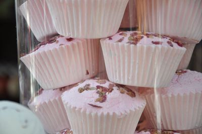 Close-up of cupcakes on table