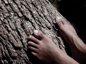 Close-up of woman feet