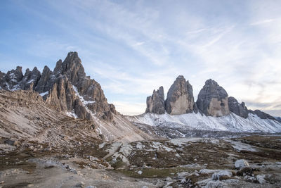 Scenic view of rocky mountains against sky