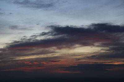 Low angle view of dramatic sky during sunset