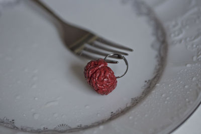 High angle view of dessert in water