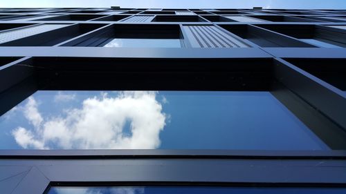 Reflection of clouds in blue sky