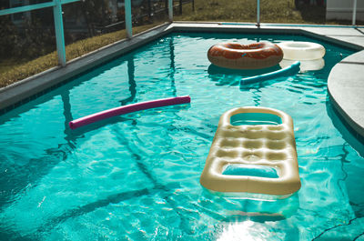 High angle view of swimming pool