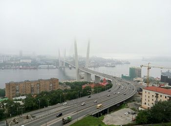 View of river in city