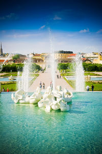 Fountain against sky