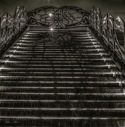 Low angle view of illuminated staircase