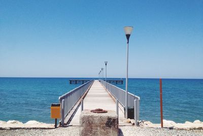 Scenic view of sea against blue sky