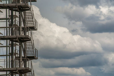 Low angle view of metallic structure against sky