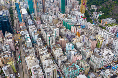 Aerial view of modern buildings in city