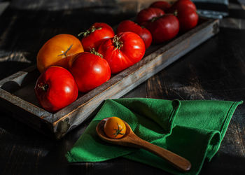 Close-up of tomatoes on table