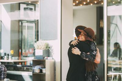Couple meeting in a coffee shop