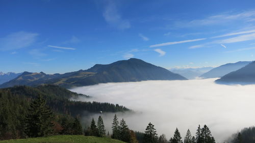 Panoramic view of mountains against sky