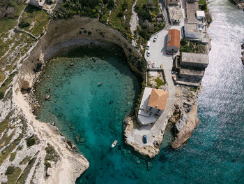 High angle view of sea