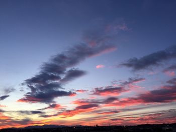 Low angle view of sky during sunset