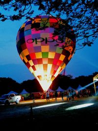 View of hot air balloon against sky
