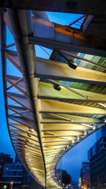 Low angle view of illuminated bridge