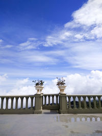 View of built structure against blue sky