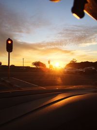 View of road at sunset