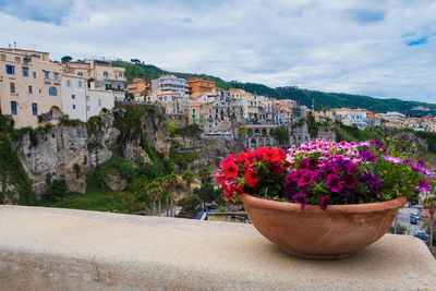 High angle view of townscape against sky