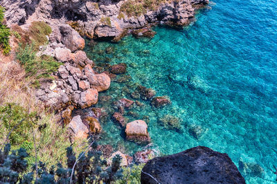 The scenic waterfront of lipari, in the tyrrhenian sea off the coast of sicily, southern italy