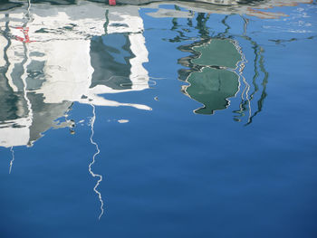 High angle view of swimming pool in lake