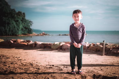 Full length of man standing on beach