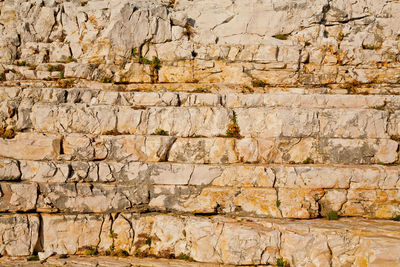 Detail of rock surface washed by the sea for ages. coast line of losinj island, croatia.