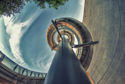 Low angle view of modern building against sky