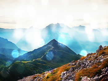 Scenic view of mountains against sky