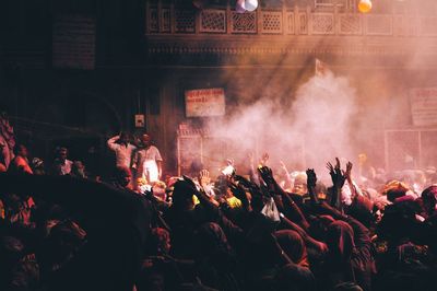 People during traditional festival