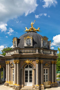 Low angle view of historical building against sky