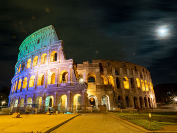 View of historical building at night