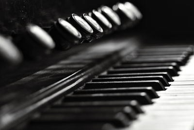 Close-up of piano keys