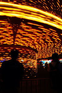 Silhouette of woman at night