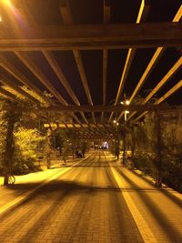 Railroad track at night