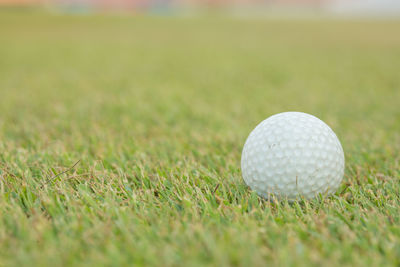 Close-up of ball on grassland