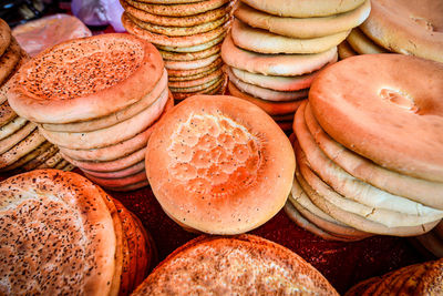 Various naan at the grand bazaar in urumqi, xinjiang