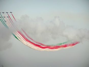 Low angle view of vapor trail against sky