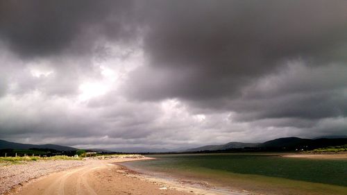 Scenic view of landscape against cloudy sky