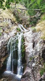 Scenic view of river flowing through rocks