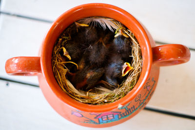 Close-up of tea in cup on table