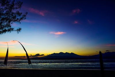 Scenic view of sea against sky at sunset