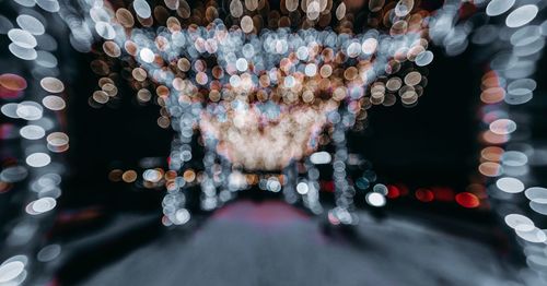 Defocused image of illuminated lights