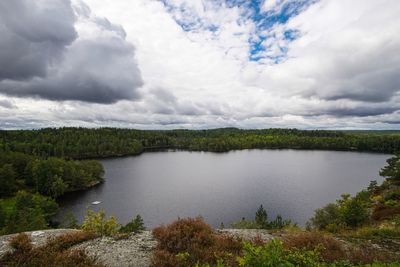 Scenic view of river against sky