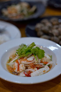 Close-up of meal served in plate