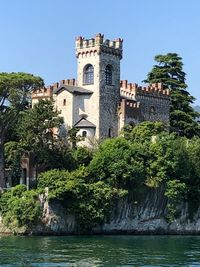 View of historic building against blue sky