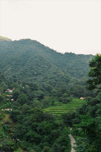 Scenic view of mountains against clear sky