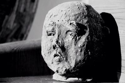 Close-up of carving on wall