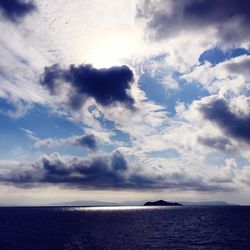 Scenic view of sea and cloudy sky